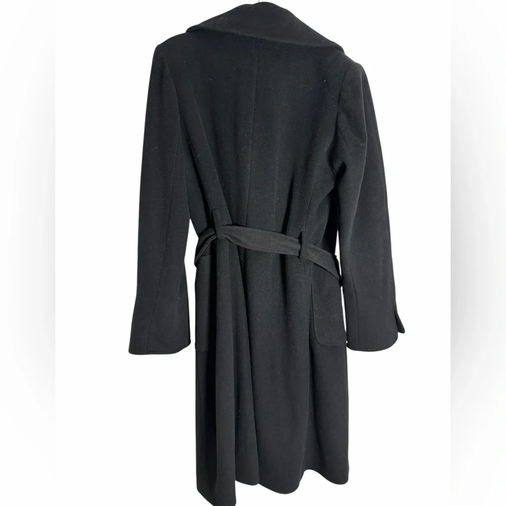 Oscar de la Renta Black Women's Trench Coat - Elevated Streetwear - Size 8 - Picture 3 of 5